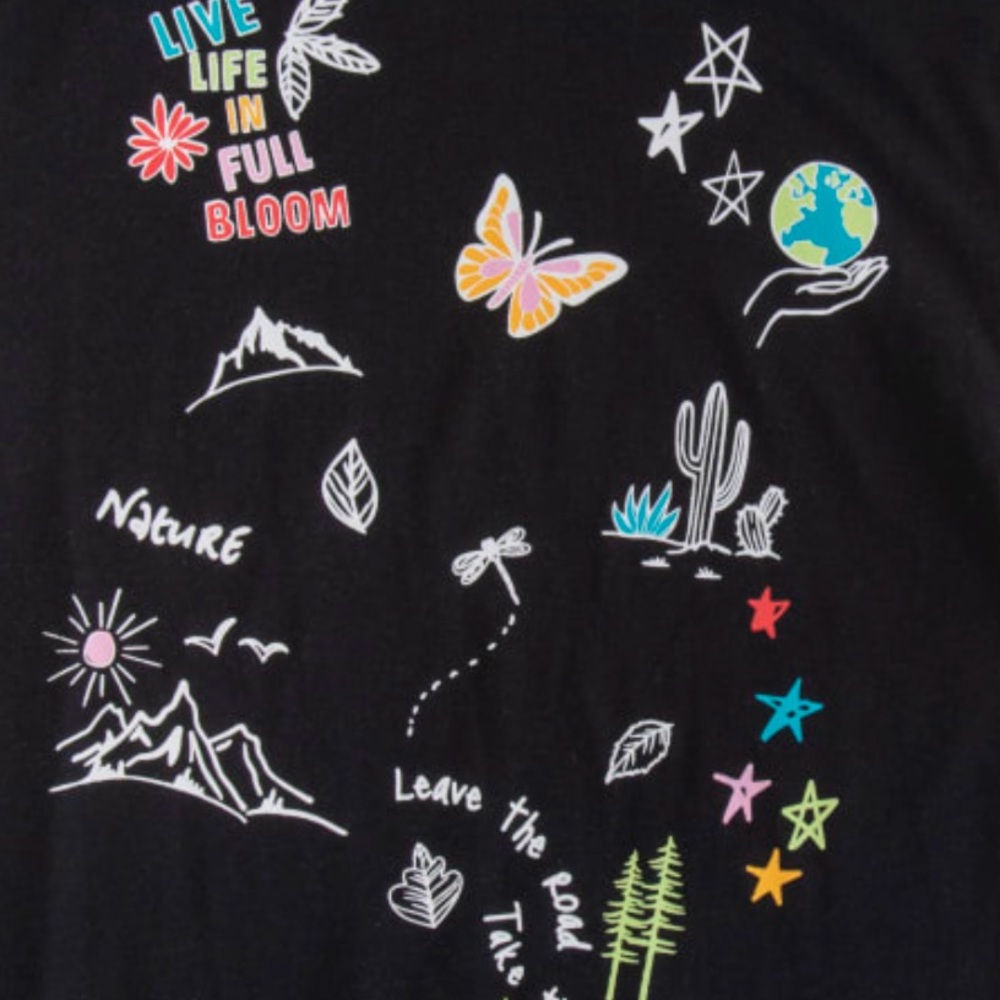 Women’s t-shirt graphic tee ‘take the trails' size large black top shirt sleeve - Picture 3 of 9